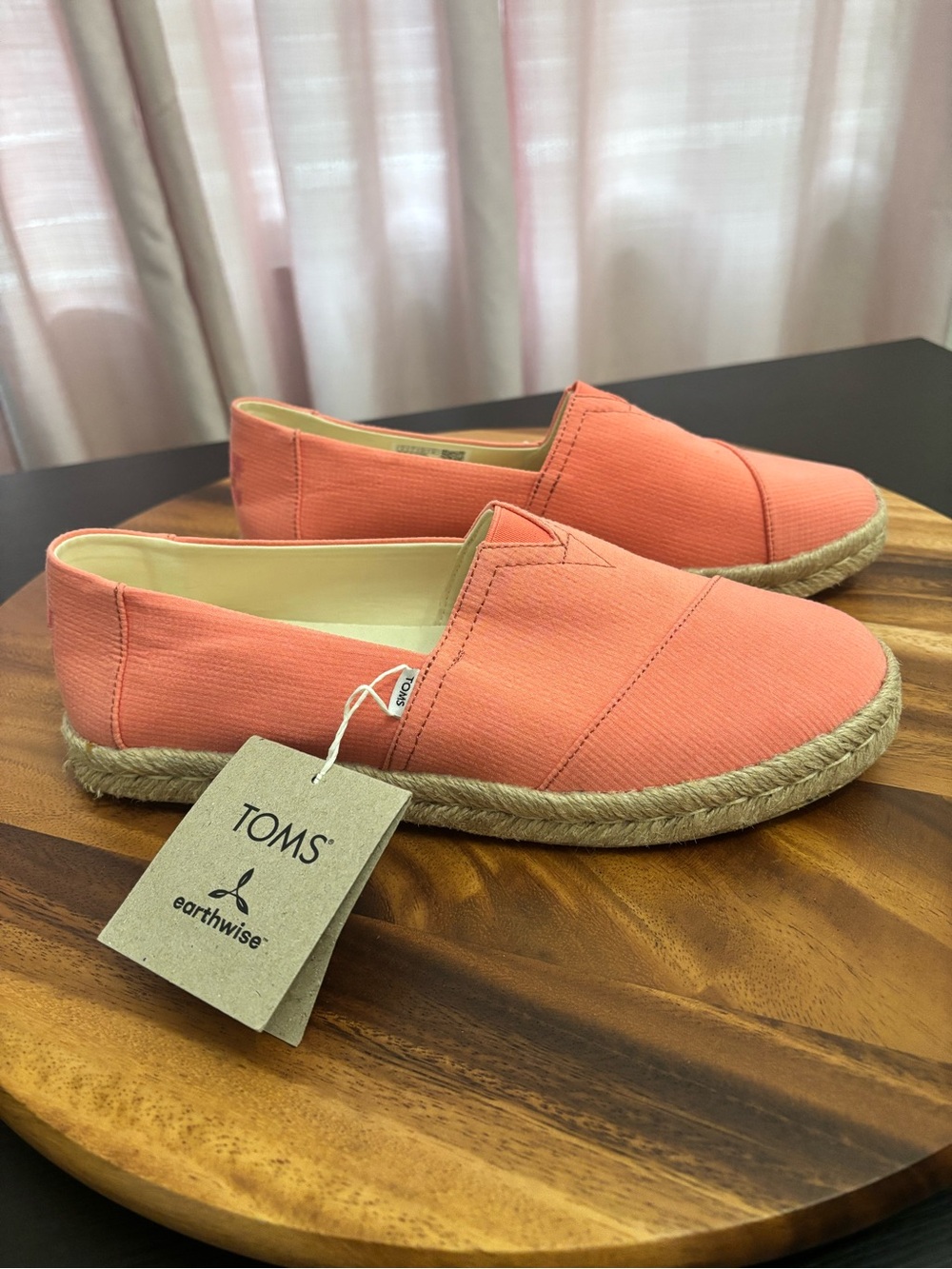 Toms Alpargata Rope Espadrilles Peach Coral NEW Women's Size 9